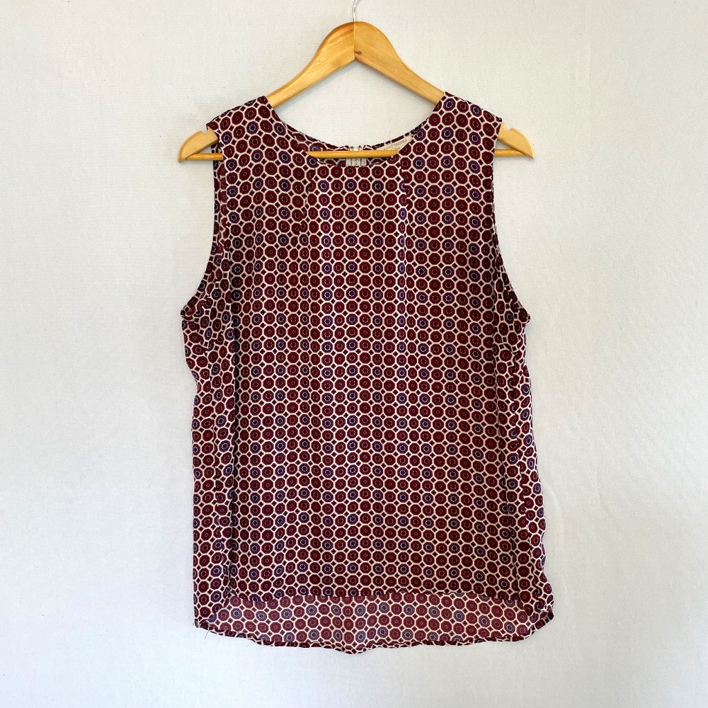 Saint Tropez West Size XL Sleeveless Tank Shell Hi-Low Hem Gold Zipper